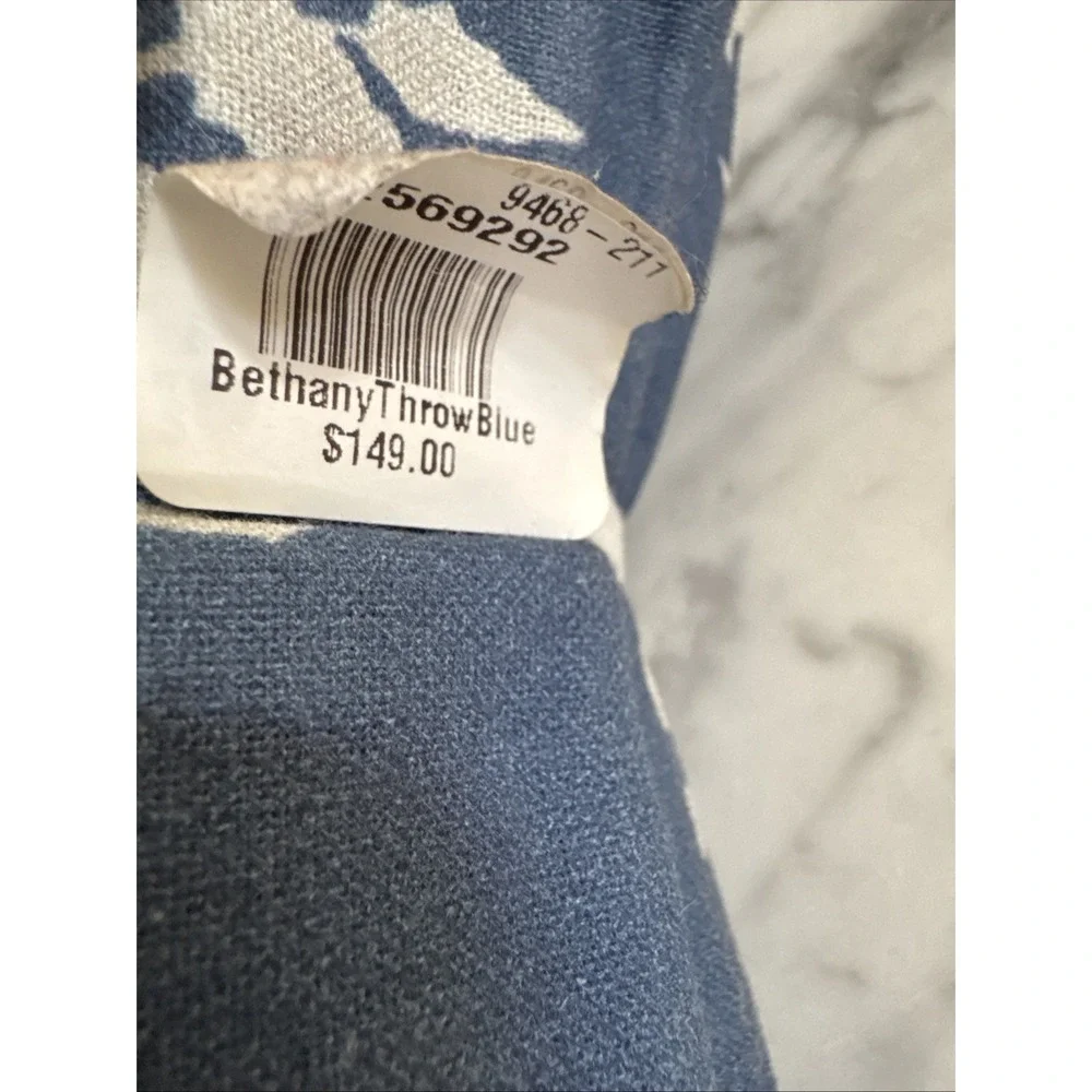 Pottery Barn Bethany Embroidered Organic Cotton Table Throw Cloth 50